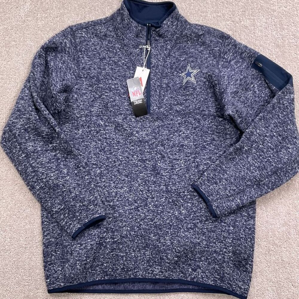 Antigua Blue Zip Up Sweater